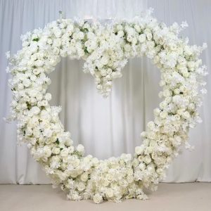 Floral backdrop heart shape white