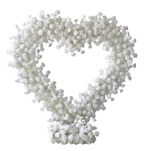 White Heart Floral Wall