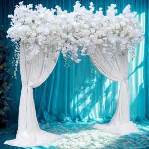 White Horizontal Floral Wall