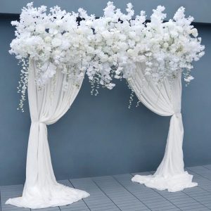 White Horizontal Floral Wall