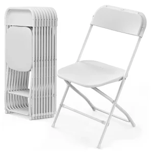 White Poly Resin Folding Chairs 3 | Party Thingz Rental Louisville KY