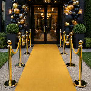 Gold VIP Carpet Entrance with Stanchions & Ropes