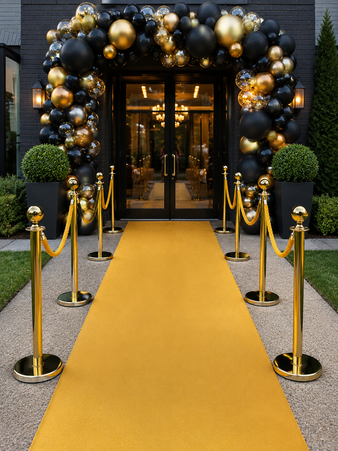 Gold VIP Carpet Entrance with Stanchions & Ropes